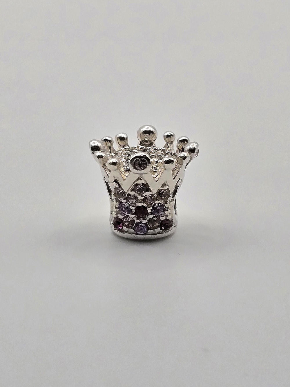 Chamilia Silver Crown Charm with Purple Stones